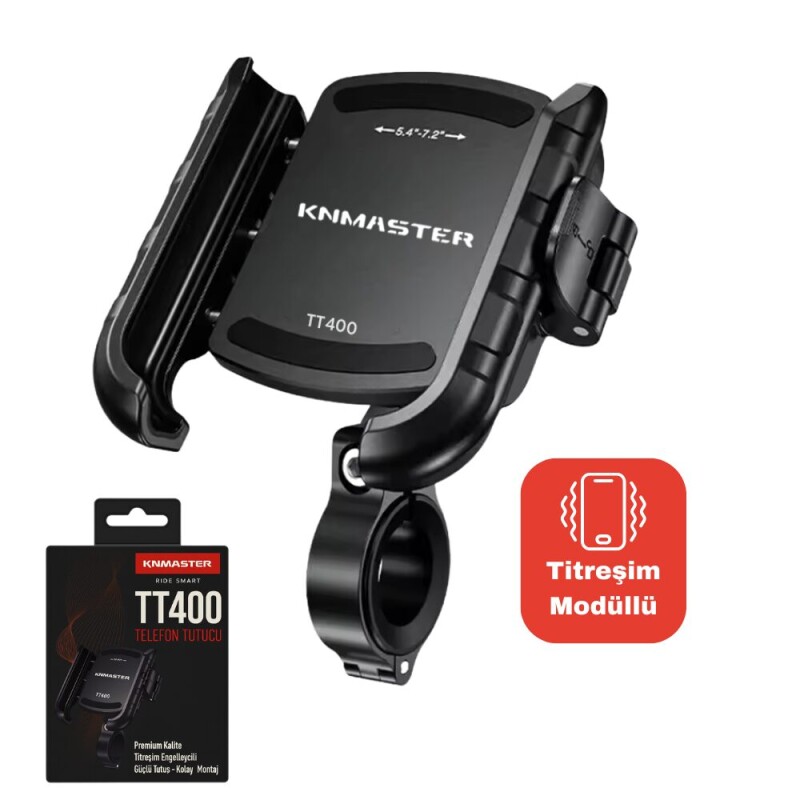 KNMASTER TT-400 Titreşim Önleyicili Motosiklet Telefon Tutucu