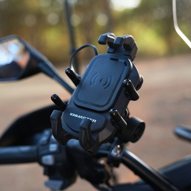 KNMASTER TT-860WU Kablosuz Şarjlı Tüm Motosikletlere Uyumlu Telefon Tutucu