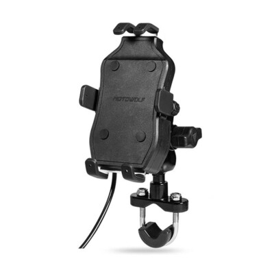 Motowolf USB Şarj Soketli Ayna ve Gidon Bağlantılı Telefon Tutucu