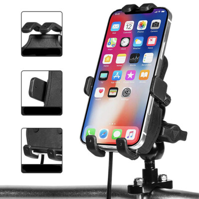 Motowolf USB Şarj Soketli Ayna ve Gidon Bağlantılı Telefon Tutucu